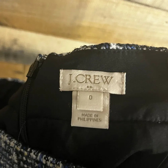 J. Crew Blue Tweed Skirt Size 0 - Picture 10 of 11